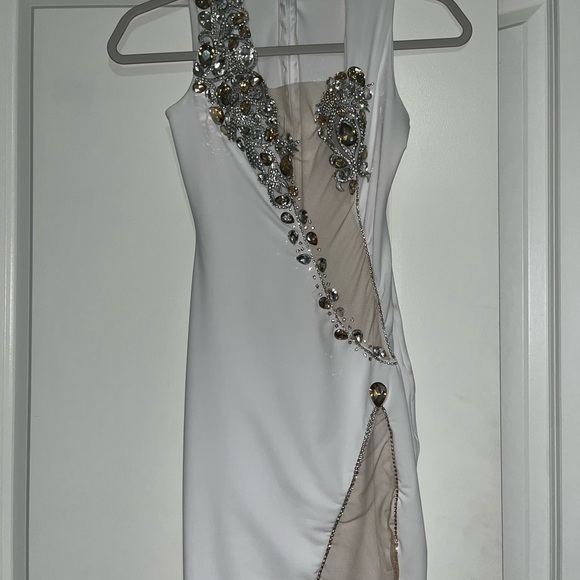White Rhinestone Custom Dress - Picture 3 of 3